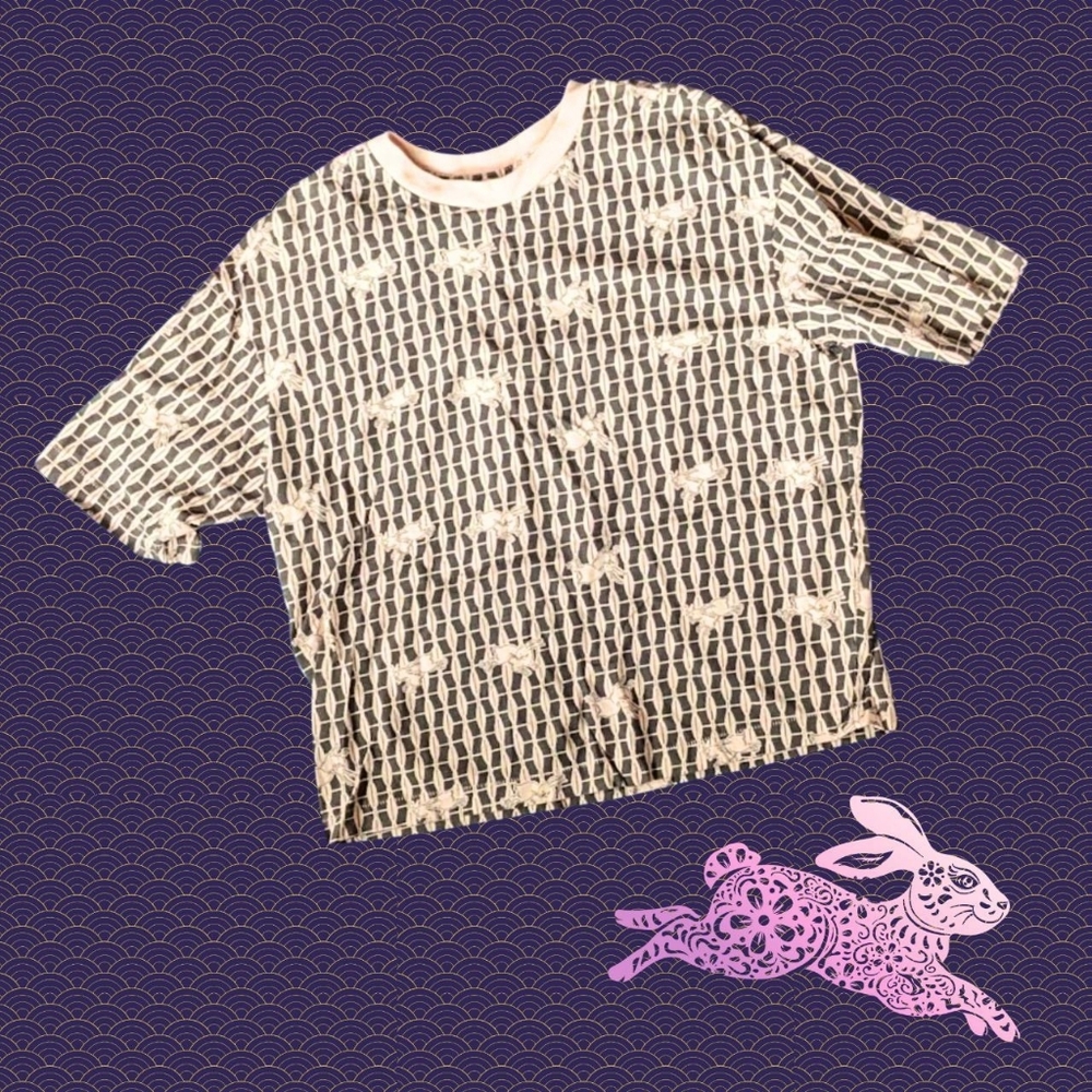 UNIQLO + MFA Pink & Black Rabbit shirt